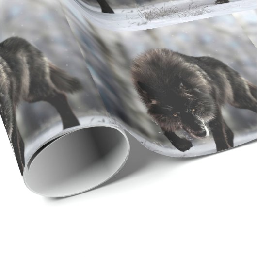 Angry zwarte wolf cadeaupapier (Rol Hoek)