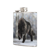 Angry zwarte wolf heupfles (Links)