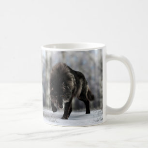 Angry zwarte wolf koffiemok