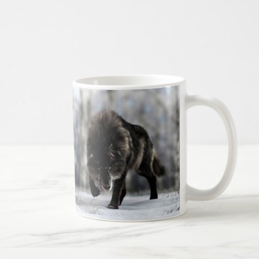 Angry zwarte wolf koffiemok (Rechts)