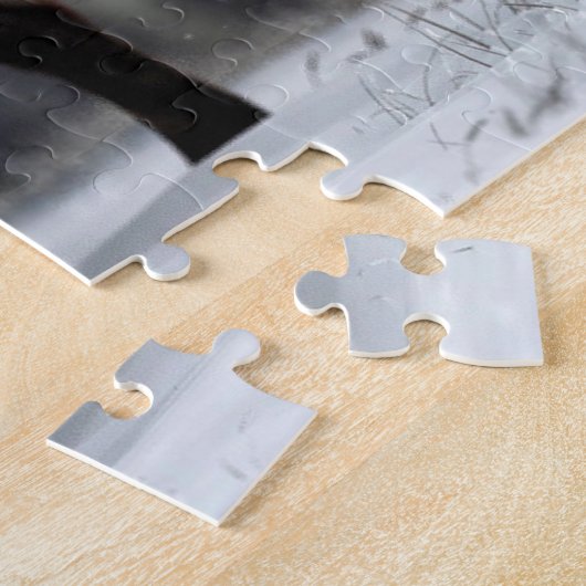 Angry zwarte wolf legpuzzel (Zijkant)