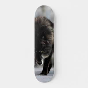 Angry zwarte wolf persoonlijk skateboard