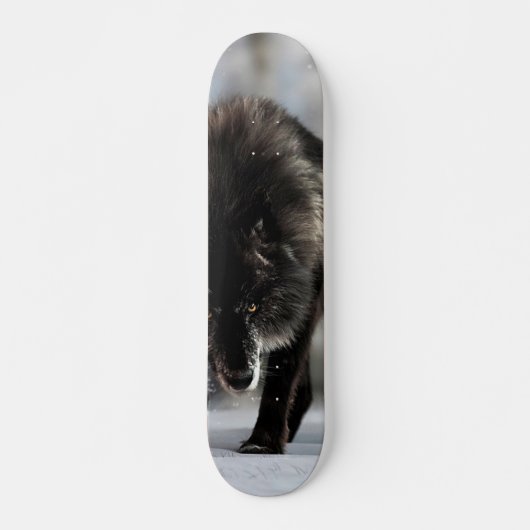 Angry zwarte wolf persoonlijk skateboard (Voorkant)
