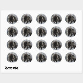 Angry zwarte wolf ronde sticker (Vel)