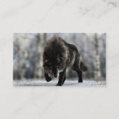 Angry zwarte wolf visitekaartje (Achterkant)
