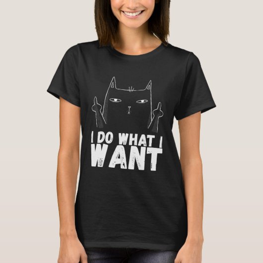 Angrycats Sarcastic Cat Black Cat Humor 1 T-shirt (Voorkant)