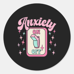 Angst aan uit schakelt leuke mentale gezondheidsbe ronde sticker