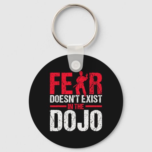 Angst bestaat niet in de Dojo Karate Sleutelhanger (Voorkant)