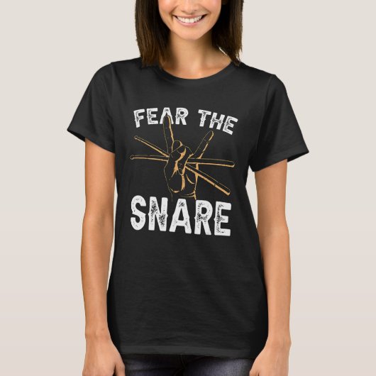 Angst De Snare houdt van Drums Percussie Instrumen T-shirt (Voorkant)