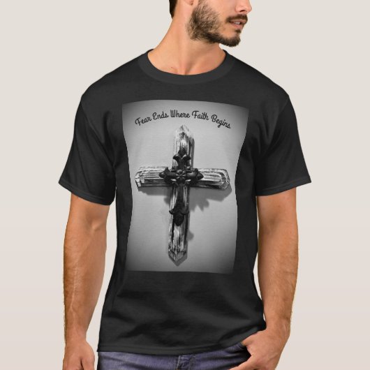 Angst eindigt waar Faith begint met t-shirt mannen (Voorkant)