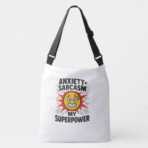 Angst en sarcasme Leuke emoji Crossbody Tas