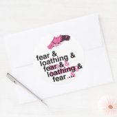 Angst en verlies ronde sticker (Envelop)