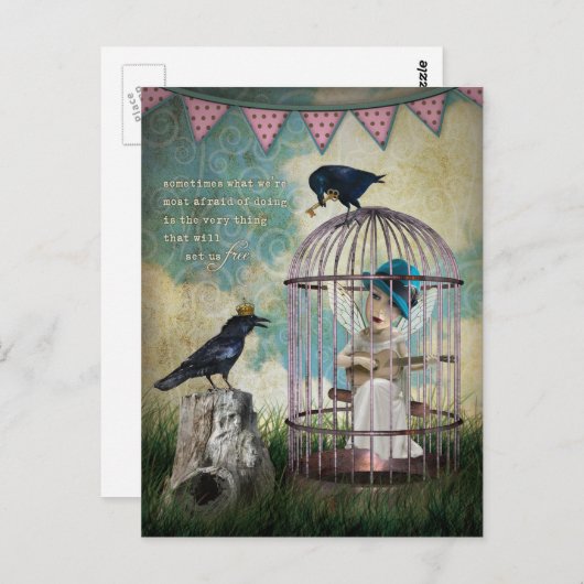 Angst en vrijheid Inspirerend quote Briefkaart (Voorkant / Achterkant)