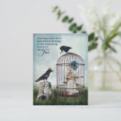 Angst en vrijheid Inspirerend quote Briefkaart (Staand voorkant)