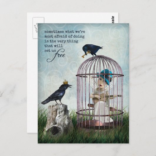 Angst en vrijheid Inspirerend quote Briefkaart (Voorkant / Achterkant)