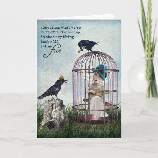 Angst en vrijheid Inspirerend quote Kaart (Voorkant)