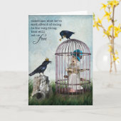 Angst en vrijheid Inspirerend quote Kaart (Gele Bloem)