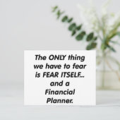 Angst financiële planner briefkaart (Staand voorkant)