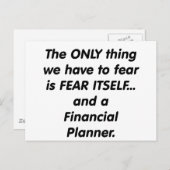 Angst financiële planner briefkaart (Voorkant / Achterkant)