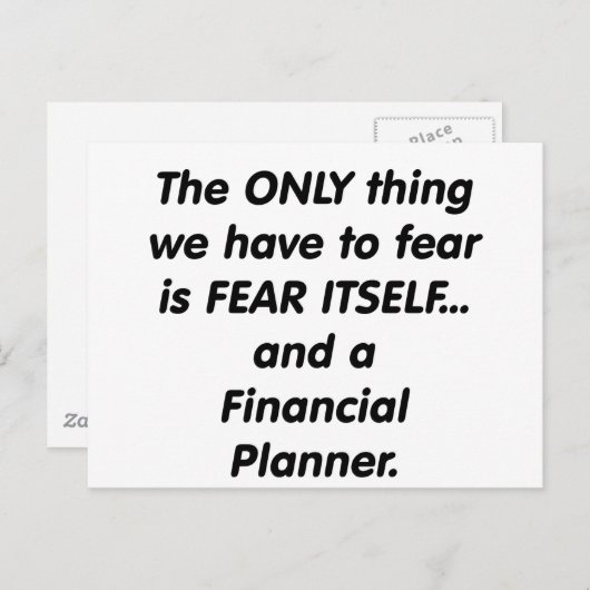 Angst financiële planner briefkaart (Voorkant / Achterkant)
