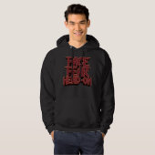 Angst frontaal onder ogen zien hoodie (Voorkant volledig)