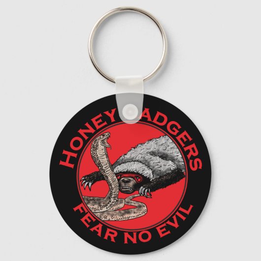 Angst geen aambeeld Badass Honey Badger Snake Anim Sleutelhanger (Voorkant)