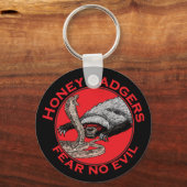 Angst geen aambeeld Badass Honey Badger Snake Anim Sleutelhanger (Voorkant)