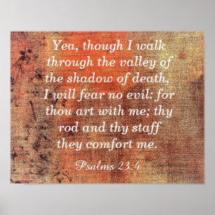 Angst Geen aambeeld — Psalms 23:4 — Kunstdruk Poster