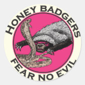 Angst Geen boze roze honingbaasjes Ronde Sticker (Voorkant)