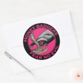 Angst Geen boze roze honingbaasjes Ronde Sticker (Envelop)