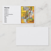 Angst Geen verfspatten van de Manuscript van het K Visitekaartje (Voorkant / Achterkant)