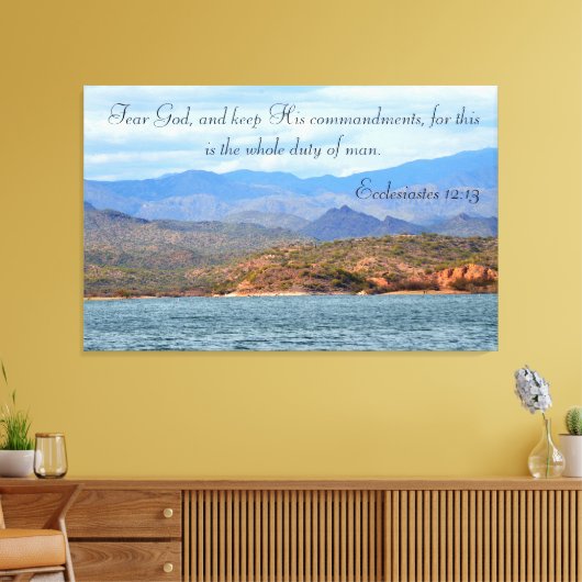 Angst God en houd zijn geboden. Canvas Afdruk (Insitu (Woonkamer))