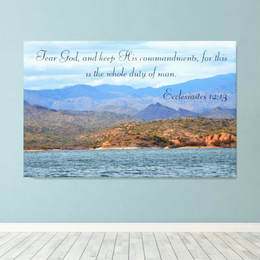 Angst God en houd zijn geboden. Canvas Afdruk (Insitu (Houten vloer))