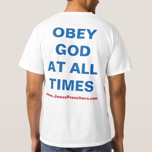Angst God/Liefde God Evangelisme T-Shirt (Achterkant)