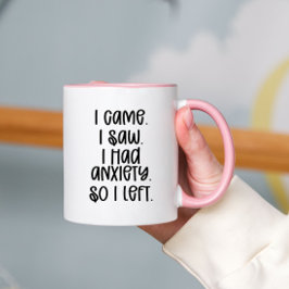 Angst Grappige Trendy Typografie Two Tone Coffee Mok