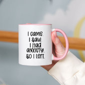 Angst Grappige Trendy Typografie Two Tone Coffee Mok