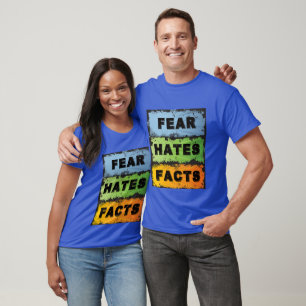Angst Haat Feiten - 12 Stappen AA Slogan Donker T- T-shirt