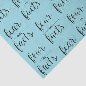 Angst haat feiten | 12 stappen Slogan blauw Tissuepapier (Detail)