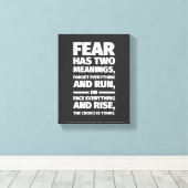 Angst heeft twee betekenissen Inspirerend citaatmu Canvas Afdruk (Insitu (Houten vloer))