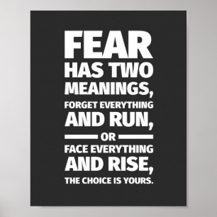 Angst heeft twee betekenissen Inspirerend Poster