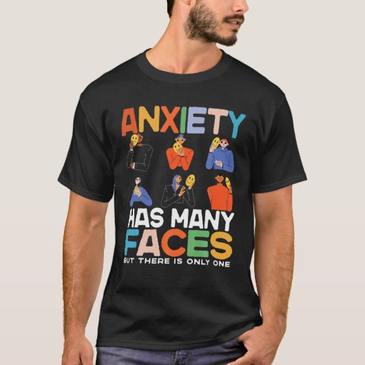 Angst heeft veel gezichten, grappige angst heeft v t-shirt (Voorkant)