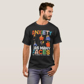 Angst heeft veel gezichten, grappige angst heeft v t-shirt (Voorkant volledig)