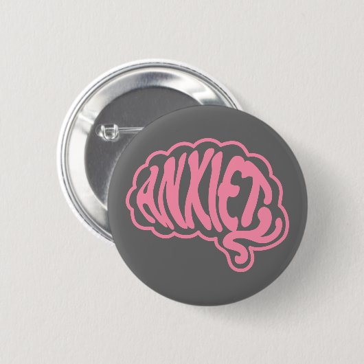  angst in de hersenen ronde button 5,7 cm (Voorkant /achterkant)