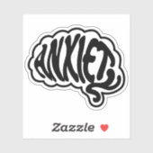 angst in de hersenen sticker (Vel)