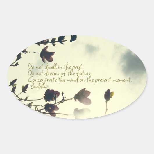 Angst Inspiratie uit Boeddha Ovale Sticker (Voorkant)