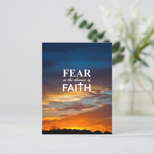 Angst is de afwezigheid van geloof briefkaart (Staand voorkant)