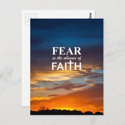 Angst is de afwezigheid van geloof briefkaart (Voorkant / Achterkant)