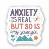“Angst is Echte maar Mijn Kracht Ook” Motivatie Sticker (Voorkant)