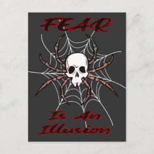 Angst is een illusie - Creepy Skull Spider Briefkaart