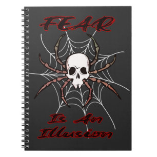 Angst is een illusie - Creepy Skull Spider Notitieboek